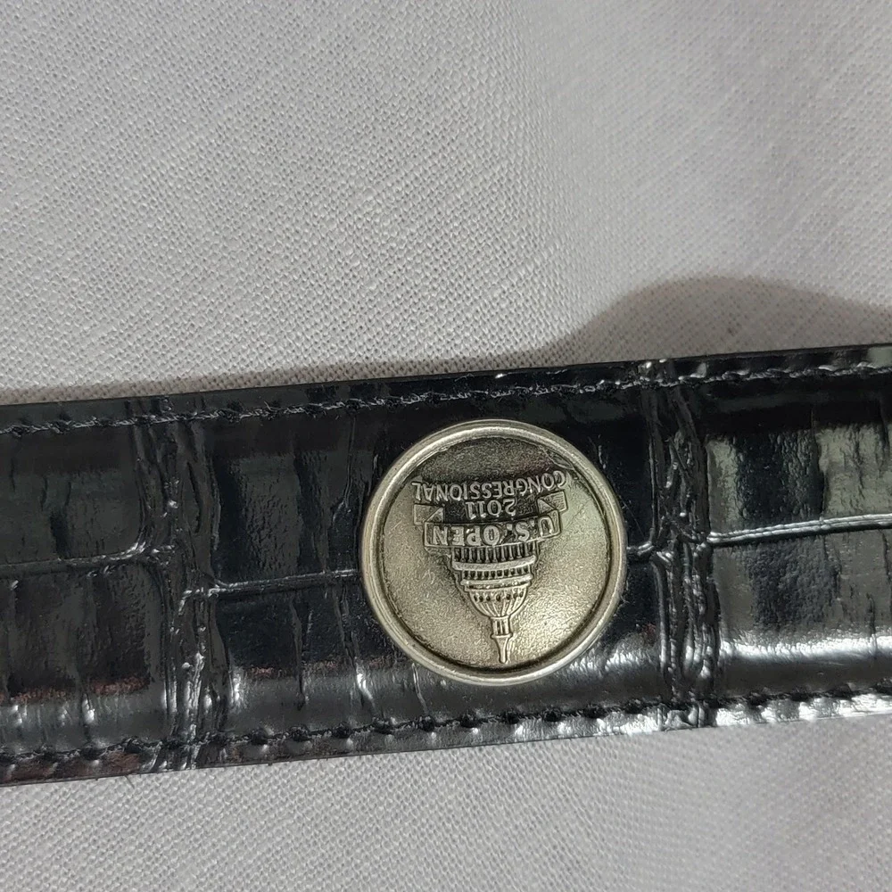 YRI RARE 2011‎ US Open Congressional Leather Black Croc Embossed  Belt Size 42